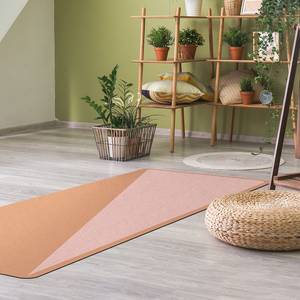 Tapis de yoga Triangles Face supérieure : liège<br>Face inférieure : caoutchouc naturel - Rose foncé