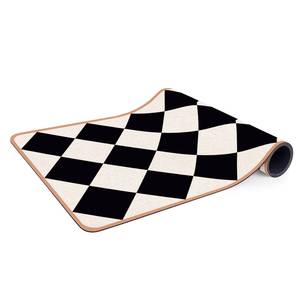 Läufer/Yogamatte gedrehtes Schachbrett Oberfläche: Kork / Unterseite: Naturkautschuk - Schwarz / Weiß