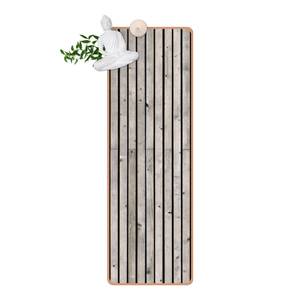 Läufer/Yogamatte Holzwand mit Leisten Oberfläche: Kork / Unterseite: Naturkautschuk - Schwarz / Weiß