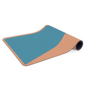 Läufer/Yogamatte Einfaches Azurblaue Oberfläche: Kork / Unterseite: Naturkautschuk - Türkis
