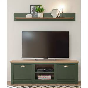Ensemble meubles TV Cardet (2 éléments) Vert mousse / Imitation chêne de Wotan