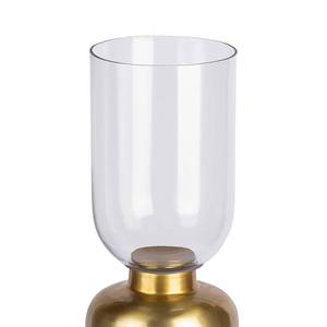 Staande kandelaar Shyam 100 ijzer/transparant glas - Goud