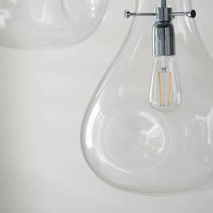 Suspension Aurore Verre transparent / Acier - 1 ampoule