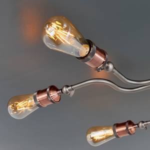 Plafonnier Leah Acier - 8 ampoules