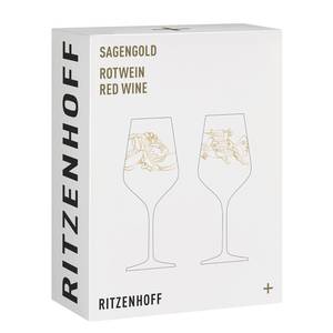 Set rodewijnglazen Sagengold (set van 2) kristalglas - roségoud