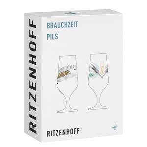 Set bierglazen #3 Brauchzeit (set van 2) kristalglas - goudkleurig/zwart