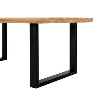Eettafel LOXTON massief eikenhout/metaal - eikenhout/zwart - Breedte: 160 cm