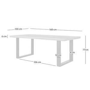 Table LOXTON Chêne massif / Métal - Chêne / Noir - Largeur : 160 cm