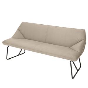 Diningsofa Cushion Samt / Metall - Beige - Breite: 184 cm