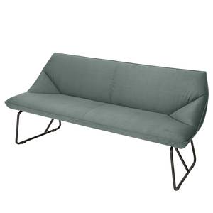 Keukenbank Cushion fluweel/metaal - Lichtolijfgroen - Breedte: 184 cm