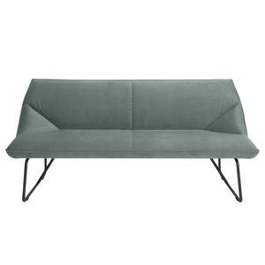 Diningsofa Cushion Samt / Metall - Helles Olivgrün - Breite: 184 cm