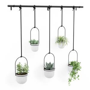 Hangende plantenbak Triflora (set van 5) staal/polyester - Wit