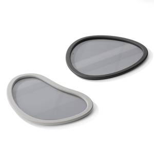 Lot de 2 plateaux Hub Polyester / Verre - Gris