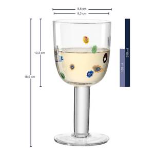 Verres à vin blanc Fiori (lot de 4) Verre cristallin - Multicolore