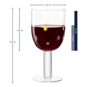 Rotweinglas Fiori (4er-Set) Kristallglas - Mehrfarbig