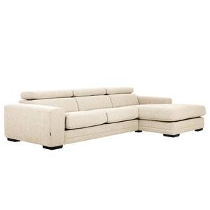 Ecksofa Penpont Flachgewebe Kaja: Beige - Longchair davorstehend rechts