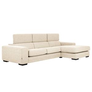 Ecksofa Penpont Flachgewebe Kaja: Beige - Longchair davorstehend rechts