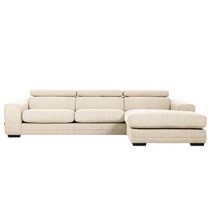 Ecksofa Penpont Flachgewebe Kaja: Beige - Longchair davorstehend rechts