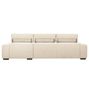 Ecksofa Penpont Flachgewebe Kaja: Beige - Longchair davorstehend rechts