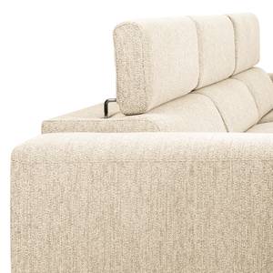 Ecksofa Penpont Flachgewebe Kaja: Beige - Longchair davorstehend rechts