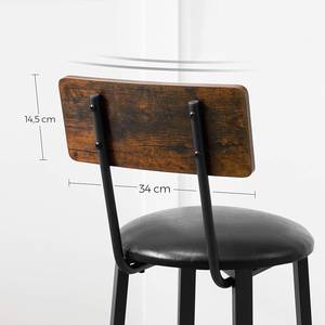 Chaises de bar Tierce (lot de 2) Imitation bois recyclé / Noir
