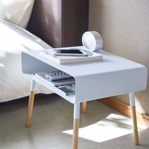 Tavolino Plain I Legno massello di frassino / Metallo - Bianco