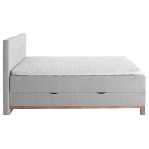 Boxspring Catania Geweven stof Meara: Lichtgrijs - 160 x 200cm