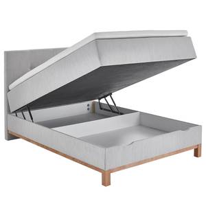 Boxspringbett Catania Webstoff Meara: Hellgrau - 140 x 200cm