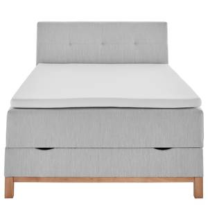 Boxspring Catania Geweven stof Meara: Lichtgrijs - 140 x 200cm