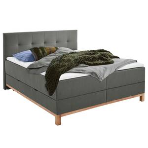 Boxspringbett Catania Webstoff Meara: Anthrazit - 180 x 200cm