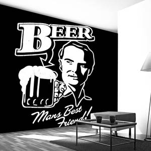 Papier peint intissé Beer Intissé premium - Noir / Blanc - 100 x 70 cm