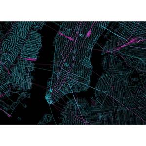 Vlies Fototapete Manhattan Premium Vlies - Mehrfarbig - 100 x 70 cm