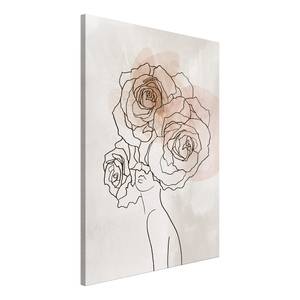 Wandbild Anna and Roses Leinwand - Beige