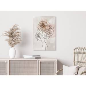 Wandbild Anna and Roses Leinwand - Beige