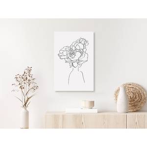 Afbeelding Above the Flowers canvas - zwart/wit