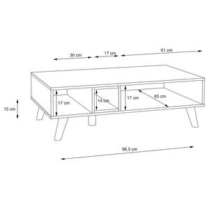 Salontafel Pesaro Artisan eikenhouten look/zwart