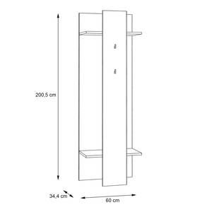 Garderobe Ravenswood oudhouten look/antracietkleurig