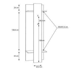 Garderobe Ravenswood Anthrazit / Altholz Dekor