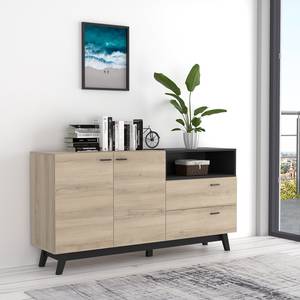 Dressoir Pesaro I Artisan eikenhouten look/zwart