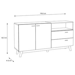 Dressoir Pesaro I Artisan eikenhouten look/zwart