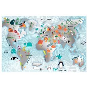 Tableau déco Fairytale Map Toile - Multicolore - 90 x 60 cm