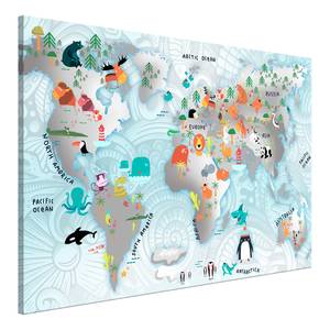 Tableau déco Fairytale Map Toile - Multicolore - 60 x 40 cm