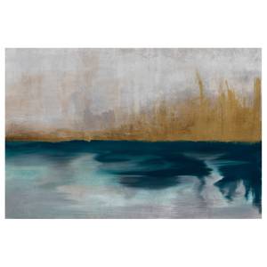 Wandbild Golden Grasses Leinwand - Grau - 90 x 60 cm
