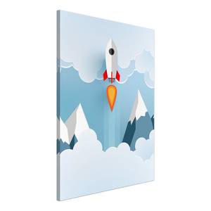 Wandbild Rocket in the Clouds Leinwand - Blau