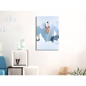 Afbeelding Rocket in the Clouds canvas - blauw