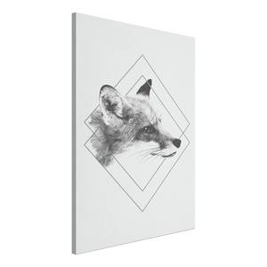 Afbeelding Clever Fox canvas - grijs