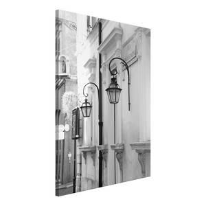 Wandbild Street Lamps Leinwand - Schwarz / Weiß