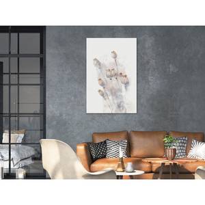 Wandbild Peaceful Poppies Leinwand - Grau