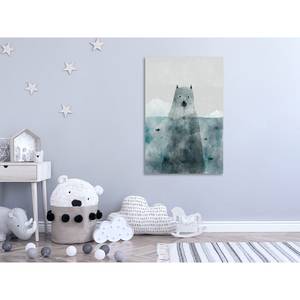 Wandbild Polar Bear Leinwand - Grau