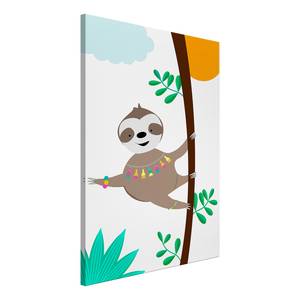 Afbeelding Happy Sloth canvas - meerdere kleuren